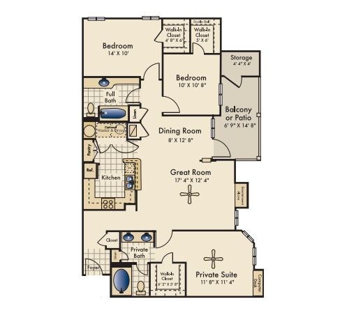 Unit 1724 floor plan