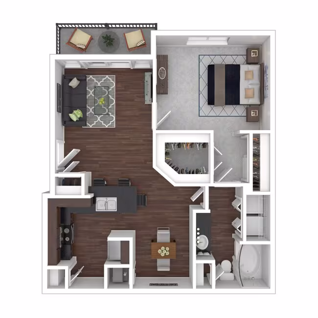 1 Bed • 1 Bath 0530 floor plan