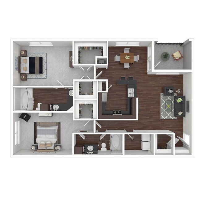 2 Beds • 2 Bath 0825 floor plan