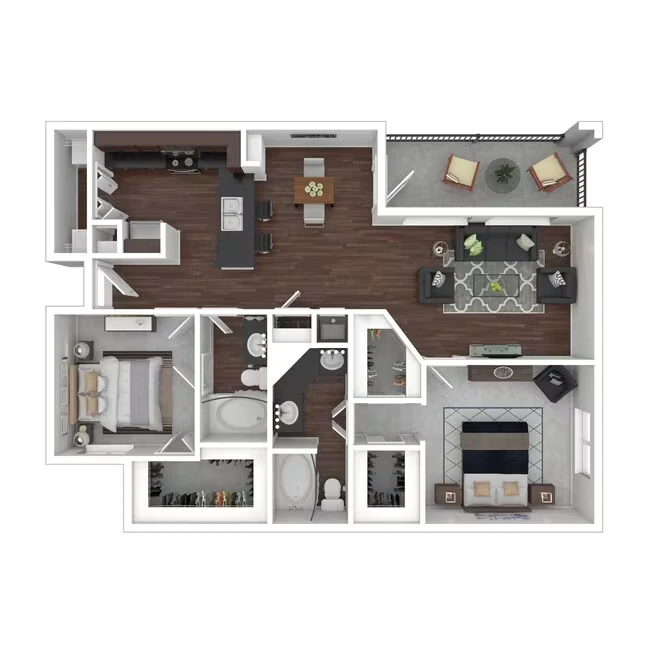 2 Beds • 2 Bath 0810 floor plan