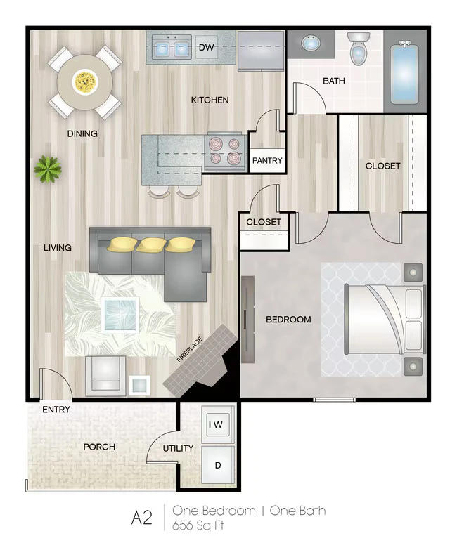 1x1 309 floor plan