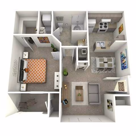 1 Bed • 1 Bath 12305 floor plan