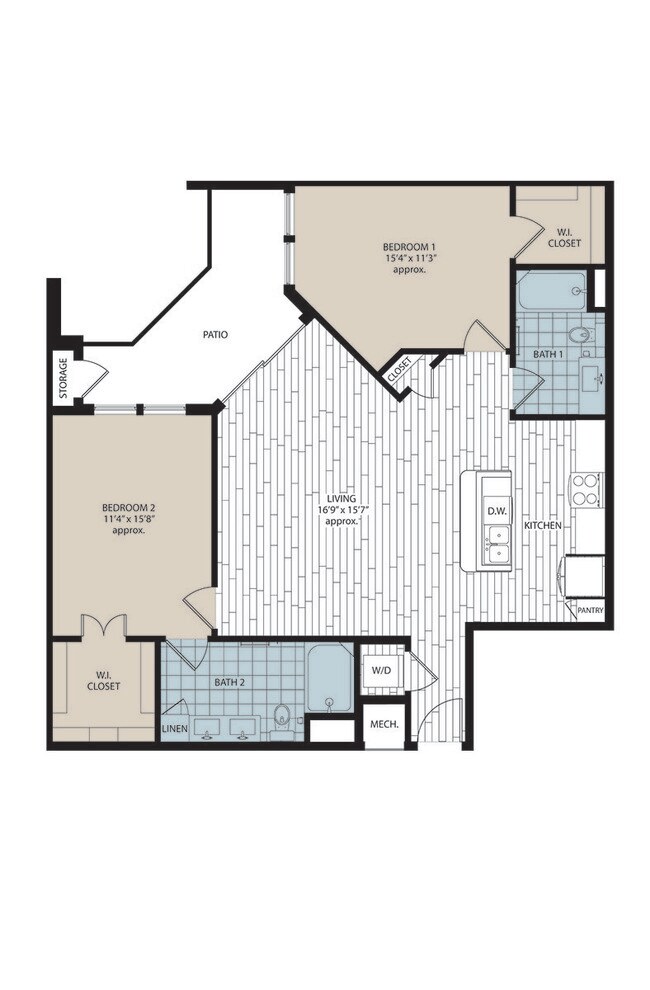 2 Beds • 2 Bath 355 floor plan