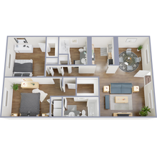 2x2 206D floor plan