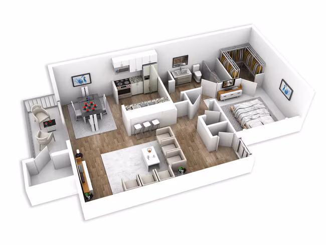 1 Bed • 1 Bath O17 floor plan