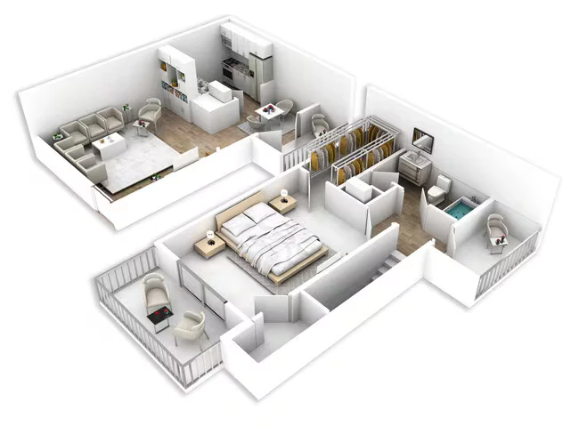 1 Bed • 1 Bath B12 floor plan