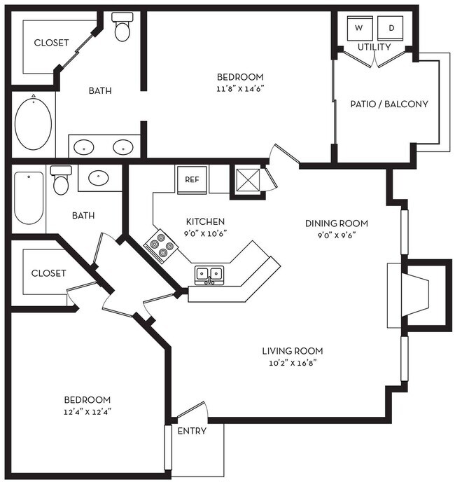 Unit 6-609 floor plan