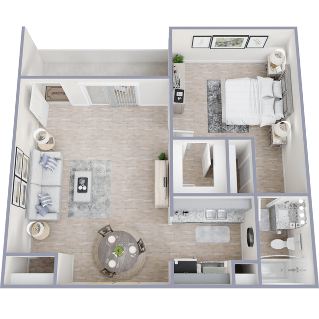 1B-1B 313 floor plan