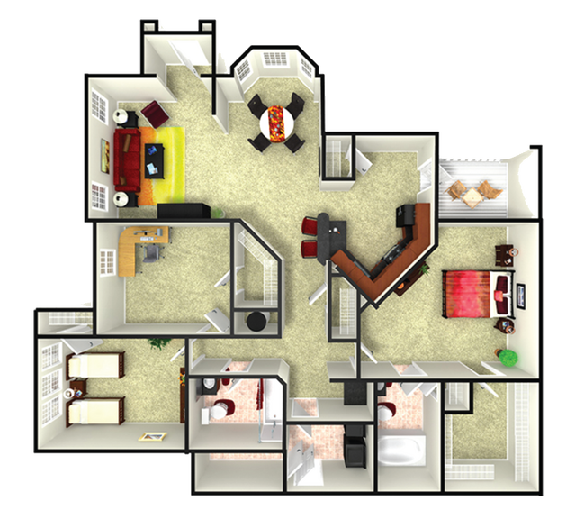 3 Beds • 2 Bath 22103 floor plan