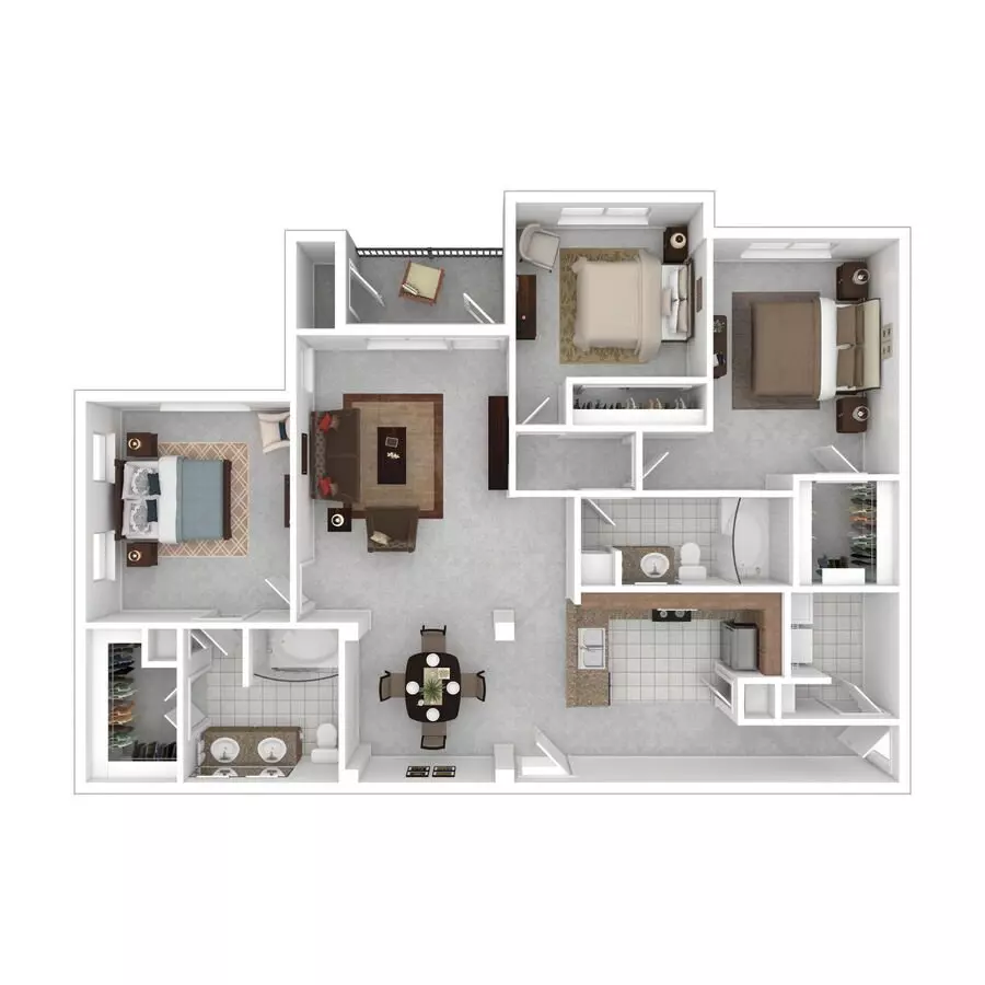 3 Beds • 2 Bath 632 floor plan