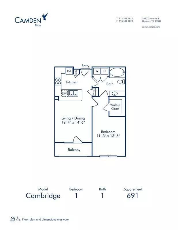 1 Bed • 1 Bath 1164 floor plan