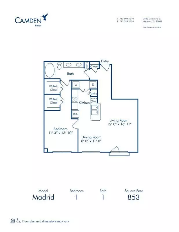 1 Bed • 1 Bath 1413 floor plan