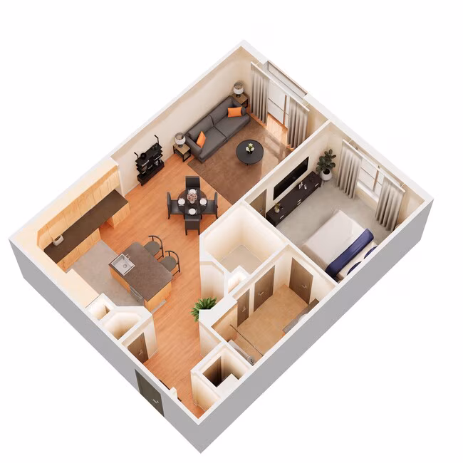 1 Bed • 1 Bath 2409 floor plan