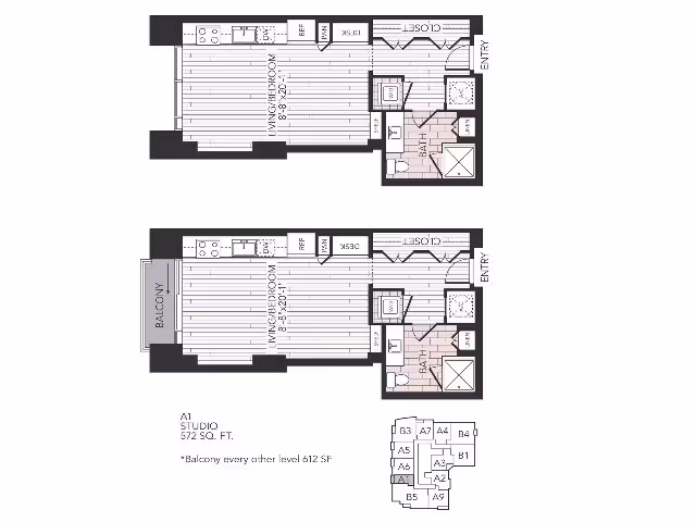 Studio • 1 Bath 2204 floor plan