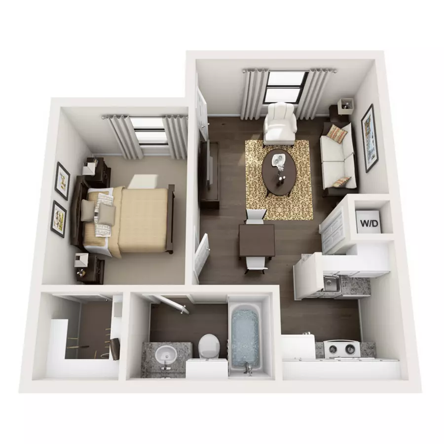 1 Bed • 1 Bath Standard floor plan