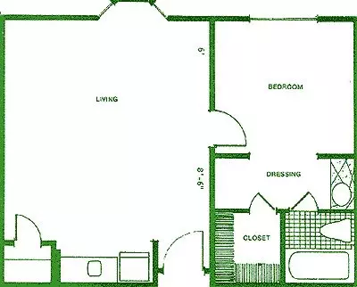 A1 1x1 B310 floor plan