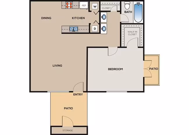 1 Bed • 1 Bath 0301 floor plan