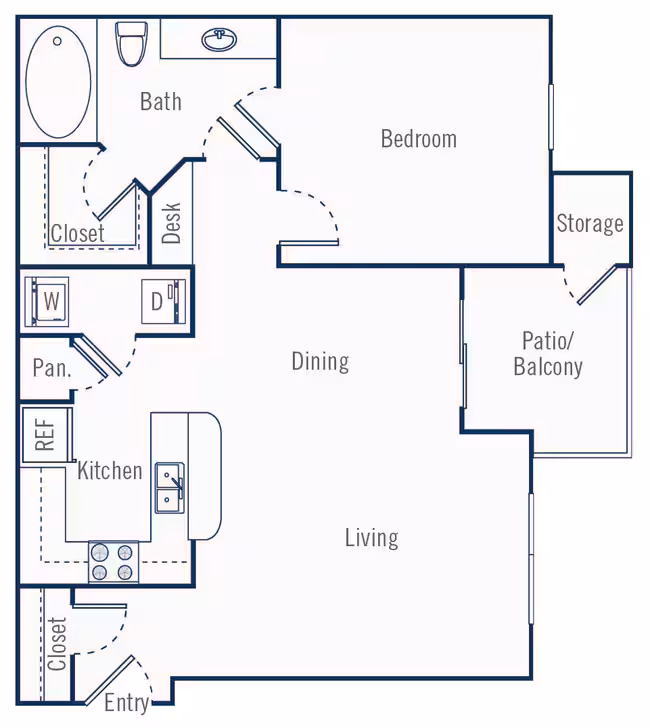 1 Bed • 1 Bath floor plan