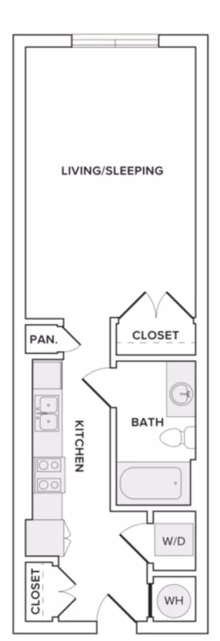 Studio • 1 Bath 834 floor plan