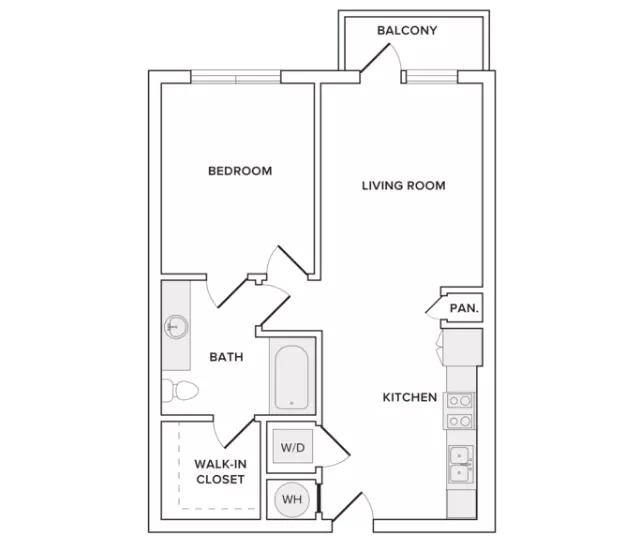 1 Bed • 1 Bath 554 floor plan