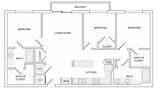 3 Beds • 2 Bath 321 floor plan