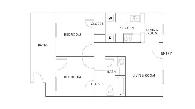 2 Beds • 2 Bath 1108 floor plan