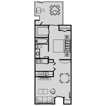 Studio • 1 Bath WAIT-S floor plan