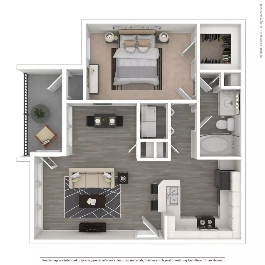 1 Bed • 1 Bath 0813 floor plan