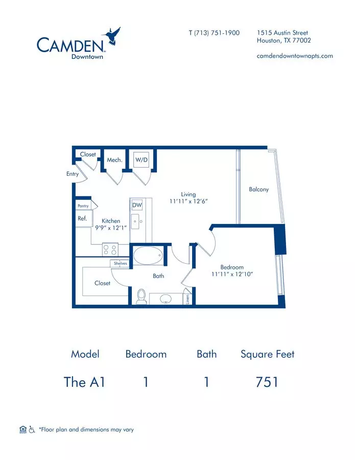 1 Bed • 1 Bath 120 floor plan