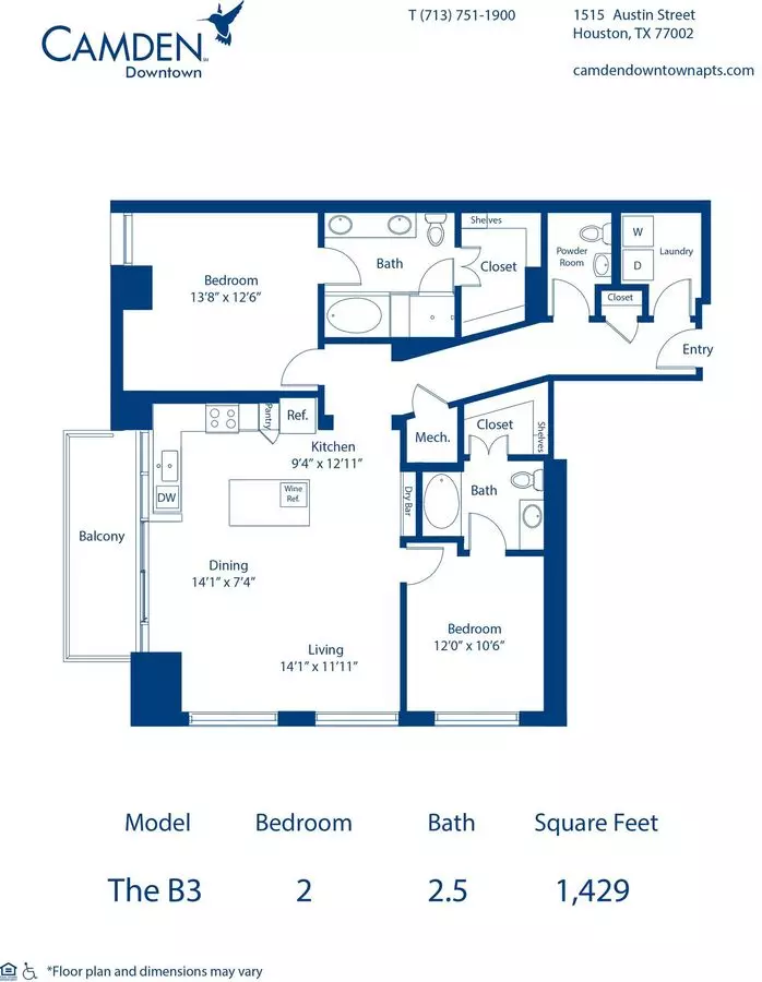 2 Beds • 2 Bath 300 floor plan