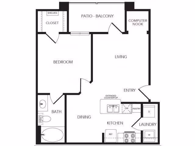 1 Bed • 1 Bath 3109 floor plan