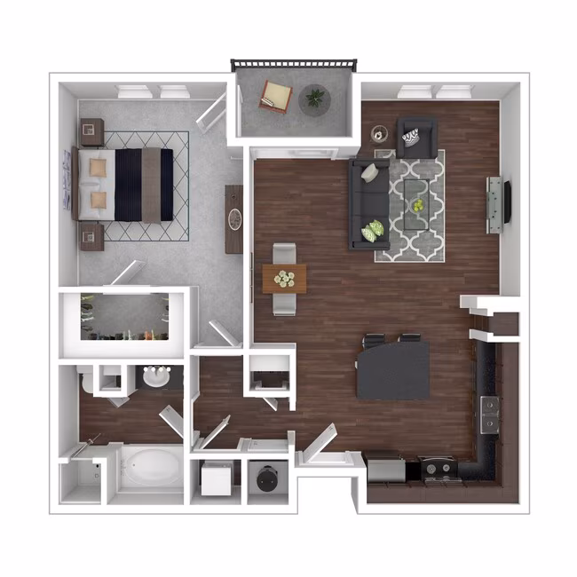 1 Bed • 1 Bath 2108 floor plan