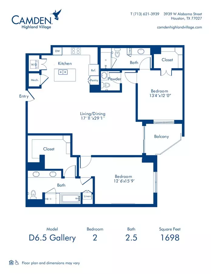 2 Beds • 2 Bath 678 floor plan