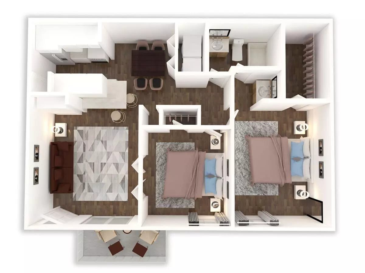 2 Beds • 1 Bath 1912 floor plan