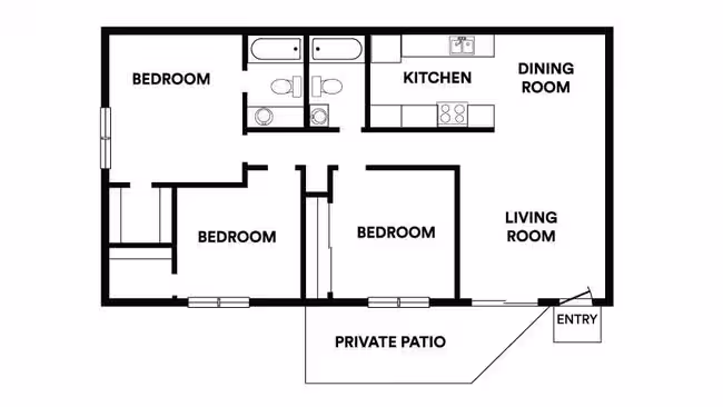 3 Beds • 2 Bath 5202 floor plan