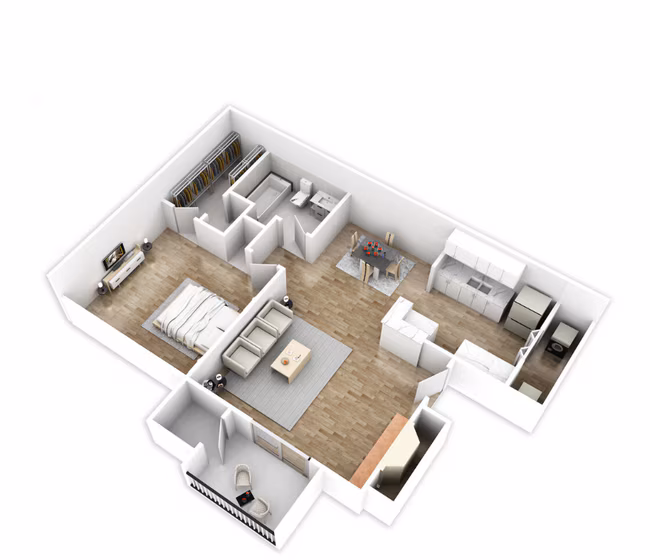 1 Bed • 1 Bath 01-103 floor plan