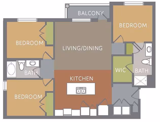 3 Beds • 2 Bath 8103 floor plan
