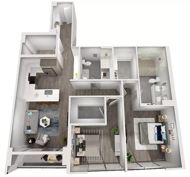 2 Beds • 2 Bath 1410 floor plan