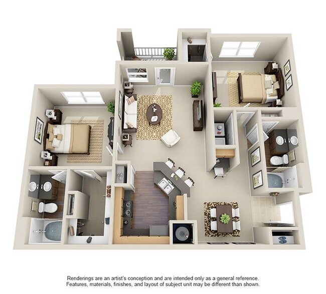 2 Beds • 2 Bath 10-305 floor plan