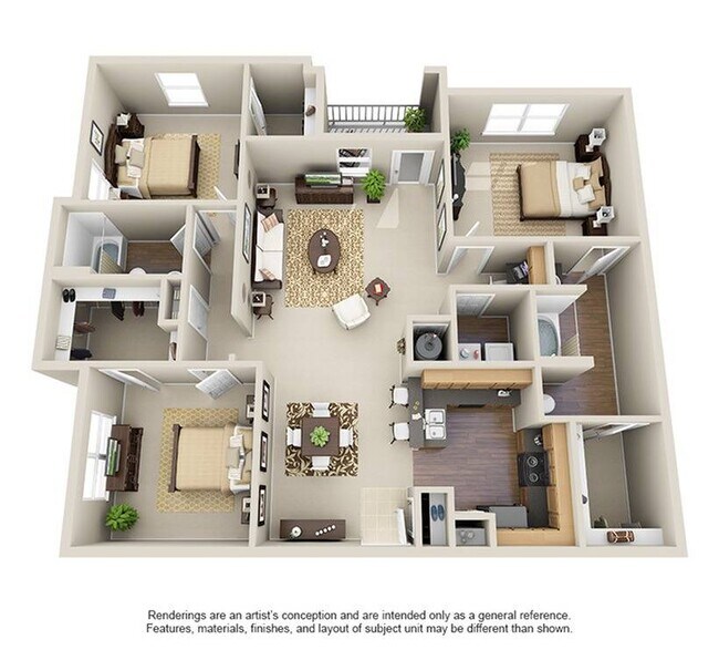3 Beds • 2 Bath 01-203 floor plan