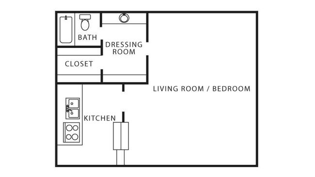 Studio • 1 Bath 221 floor plan