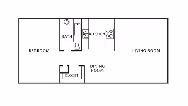 1 Bed • 1 Bath 343 floor plan