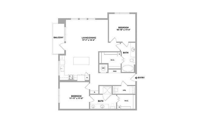 2 Beds • 2 Bath 5205 floor plan