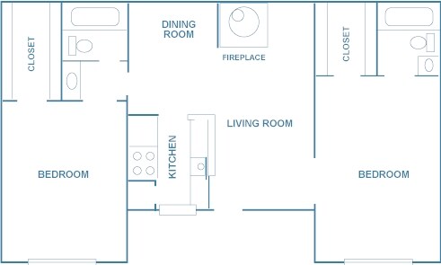 2 Beds • 2 Bath 034 floor plan