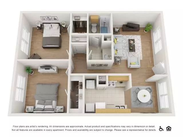 2 Beds • 1 Bath 162 floor plan