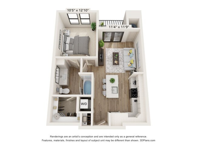 1 Bed • 1 Bath 5207 floor plan
