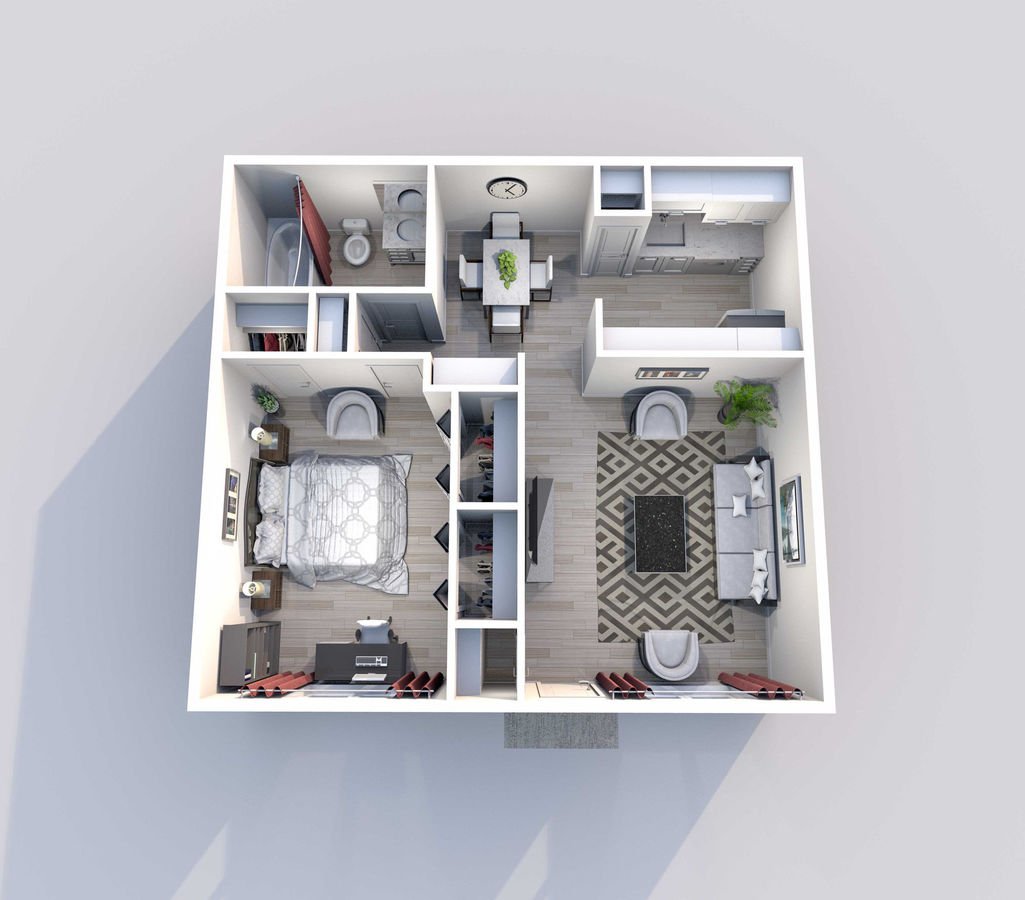 1 Bed • 1 Bath 5002 floor plan