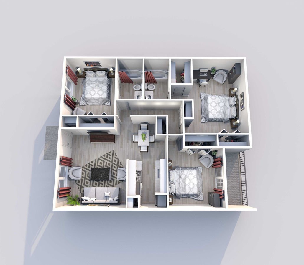 3 Beds • 2 Bath 4203 floor plan