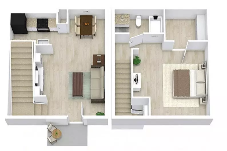 1x1 TH 1701 floor plan