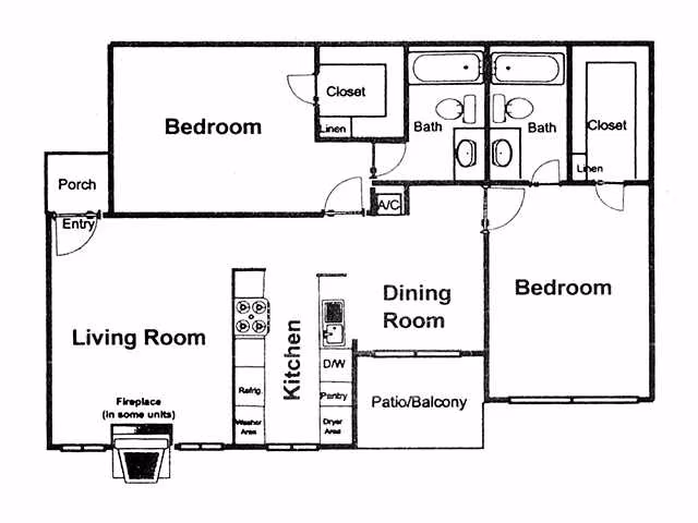 2 Beds • 2 Bath 221 floor plan